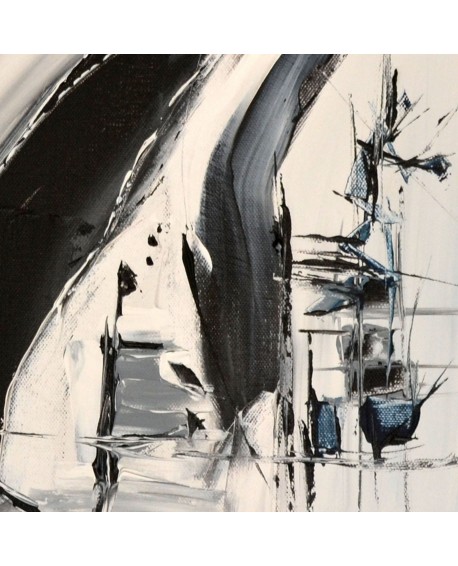 tableau abtrait gris bleu