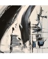 tableau abtrait gris bleu