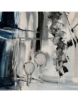 tableau abtrait gris bleu