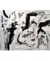 grand tableau abstrait noir et blanc