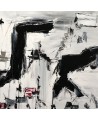 grand tableau abstrait noir et blanc