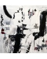 grand tableau abstrait noir et blanc