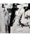 grand tableau abstrait noir et blanc