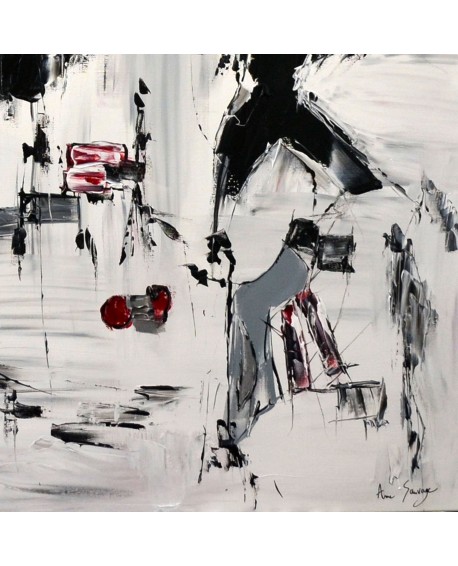 grand tableau abstrait noir et blanc