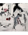 grand tableau abstrait noir et blanc