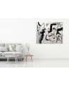 grand tableau abstrait noir et blanc