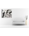 grand tableau abstrait noir et blanc