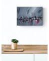 tableau abstrait gris noir blanc rouge