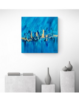 tableau bleu or