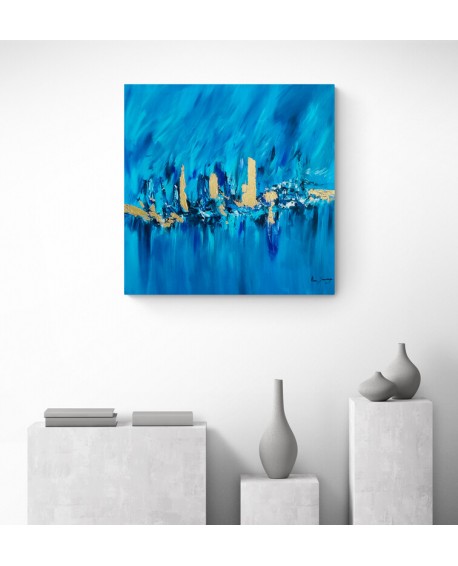 tableau bleu or