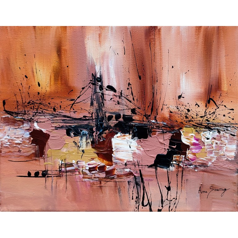 tableau abstrait marron