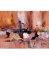 tableau abstrait marron