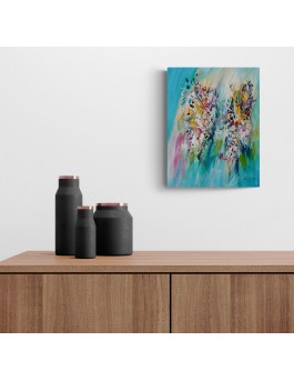 tableau abstrait multicolore vertical