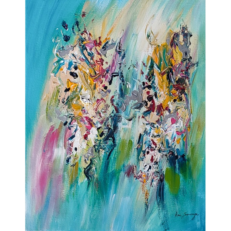 tableau abstrait coloré vertical