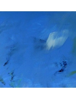 tableau abstrait mer bleu et vert d'eau