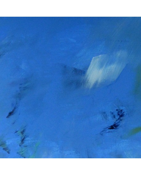 tableau abstrait mer bleu et vert d'eau
