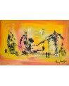 peinture abstraite jaune et noir