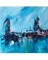 petit tableau abstrait bleu