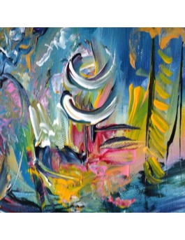 Tableau bleu abstrait