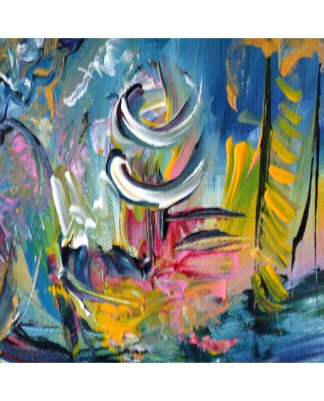 Tableau bleu abstrait