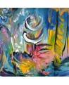 Tableau bleu abstrait