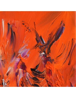 tableau abstrait orange