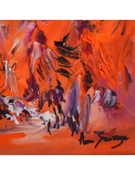 tableau abstrait orange