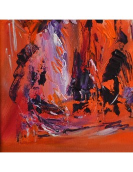 tableau abstrait orange