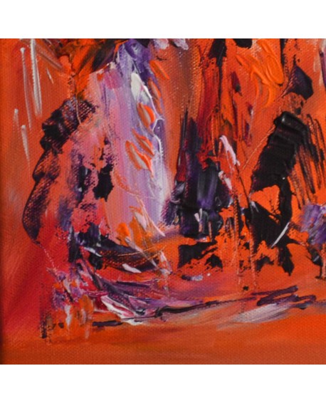 tableau abstrait orange