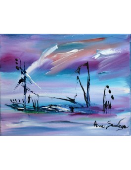 tableau abstrait violet