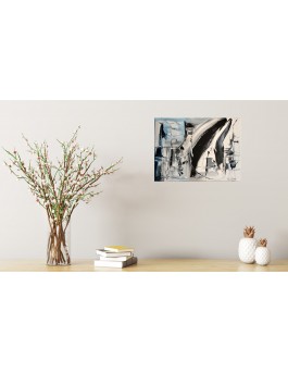 tableau gris et bleu