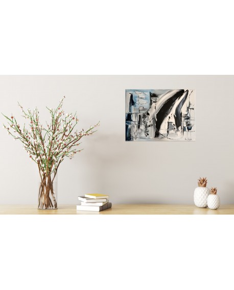 tableau gris et bleu