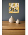 tableau abstrait jaune et gris
