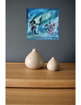 tableau moderne bleu