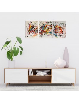 tableau en 3 parties coloré