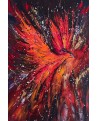 tableau phénix moderne - phoenix rouge noir