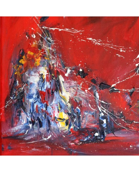 tableau abstrait moderne rouge