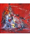 tableau abstrait moderne rouge