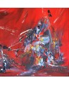tableau abstrait moderne rouge
