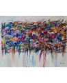 grand tableau abstrait multicolore