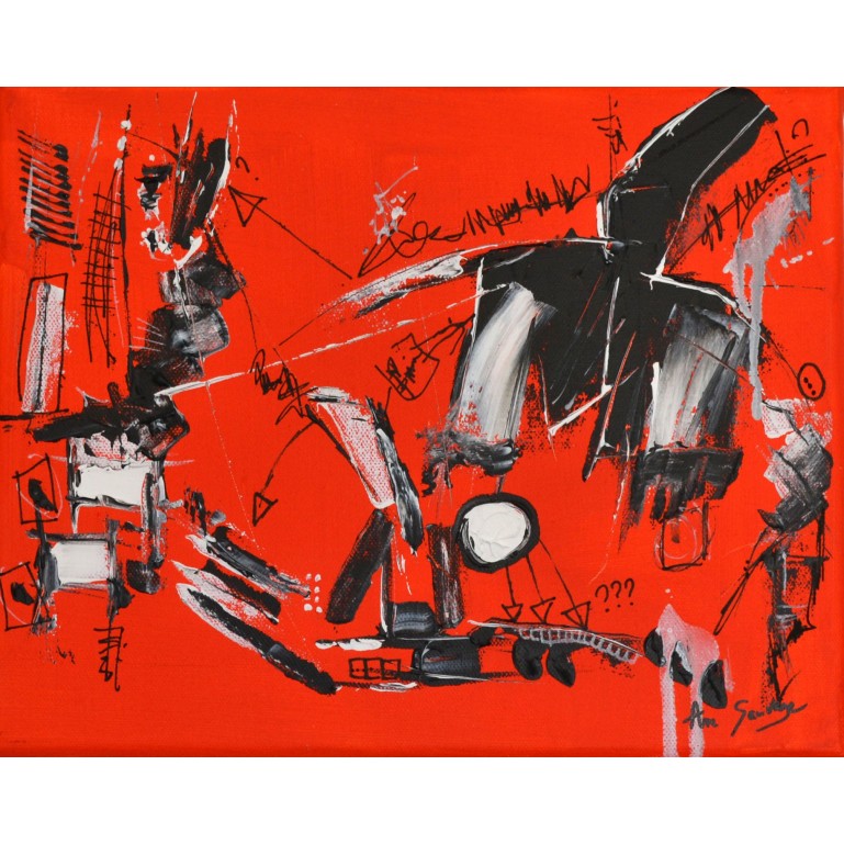tableau orange et noir