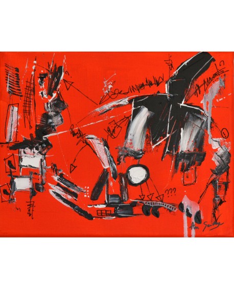 tableau orange et noir