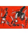 tableau orange et noir