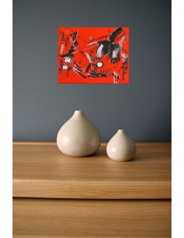 tableau abstrait orange