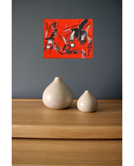 tableau abstrait orange
