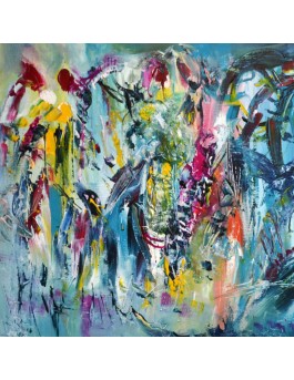 tableau abstrait bleu