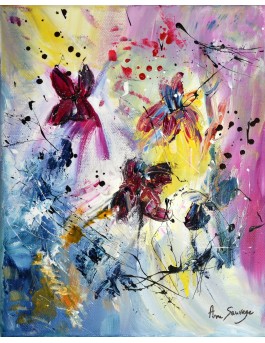 peinture abstraite de fleurs