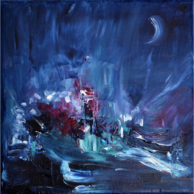 peinture abstraite bleue