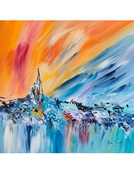 tableau abstrait multicolore colore