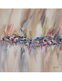 grand tableau abstrait beige crème épuré